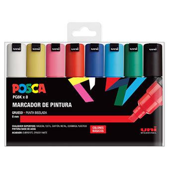 SET DE MARCADORES POSCA PC-8K COLORES BASICOS 8 UDS