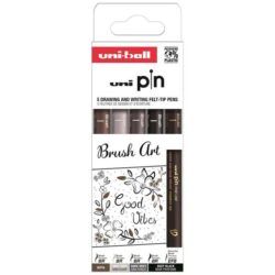 SET DE RAPIDOGRAFOS CALIBRADOS UNI PIN BRUSH ART 5 UDS