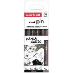 SET DE RAPIDOGRAFOS CALIBRADOS UNI PIN MANGA SHOJO 5 UDS
