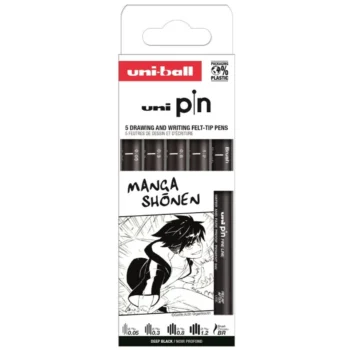 SET DE RAPIDOGRAFOS CALIBRADOS UNI PIN MANGA SHONEN 5 UDS