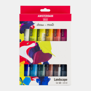 ACRILICO AMSTERDAM SET 12×20 ML COLORES PAISAJE