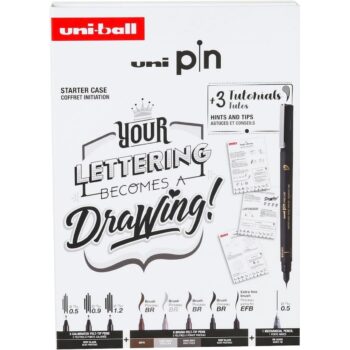 SET DE RAPIDOGRAFOS CALIBRADOS UNI PIN MANGA LETTERING KIT