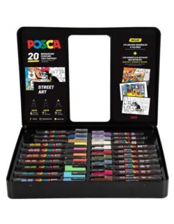 MALETA METALICA DE MARCADORES SURTIDOS POSCA DIRTY HARRY 20 UDS
