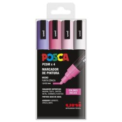 SET DE MARCADORES POSCA PC-5M COLORES DULCES 4 UDS