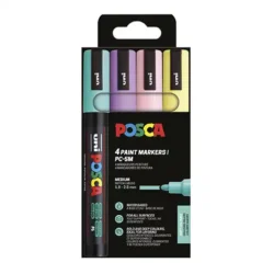 SET DE MARCADORES POSCA PC-5M COLORES PASTEL 4 UDS