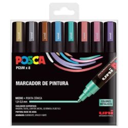 SET DE MARCADORES POSCA PC-5M COLORES METALICOS 8 UDS