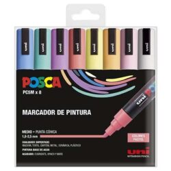 SET DE MARCADORES POSCA PC-5M COLORES PASTEL 8 UDS