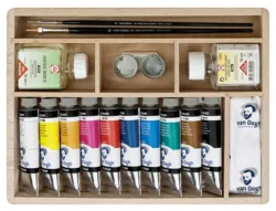 SET OLEO VAN GOGH BÁSICO EN CAJA DE MADERA 10X40 ML + ACCESORIOS