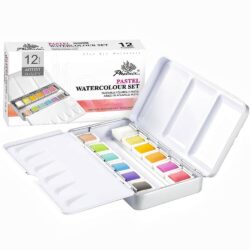 SET DE ACUARELA EN PASTILLA COLORES PASTEL 12und