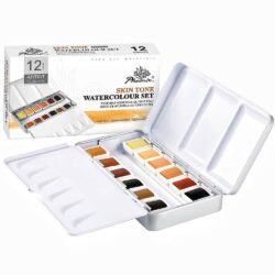 SET DE ACUARELA EN PASTILLA COLORES PIEL 12und