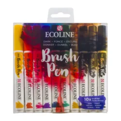 SET DE MARCADORES ACUAREABLES ECOLINE COLORES OSCUROS 10 UDS