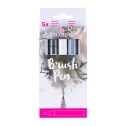 SET DE MARCADORES ACUAREABLES ECOLINE TONOS GRISES 5 UDS