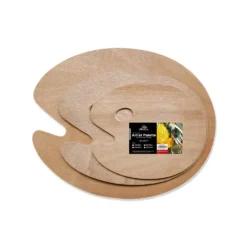PALETA PARA PINTAR DE MADERA NATURAL OVALADA 25x33 CM