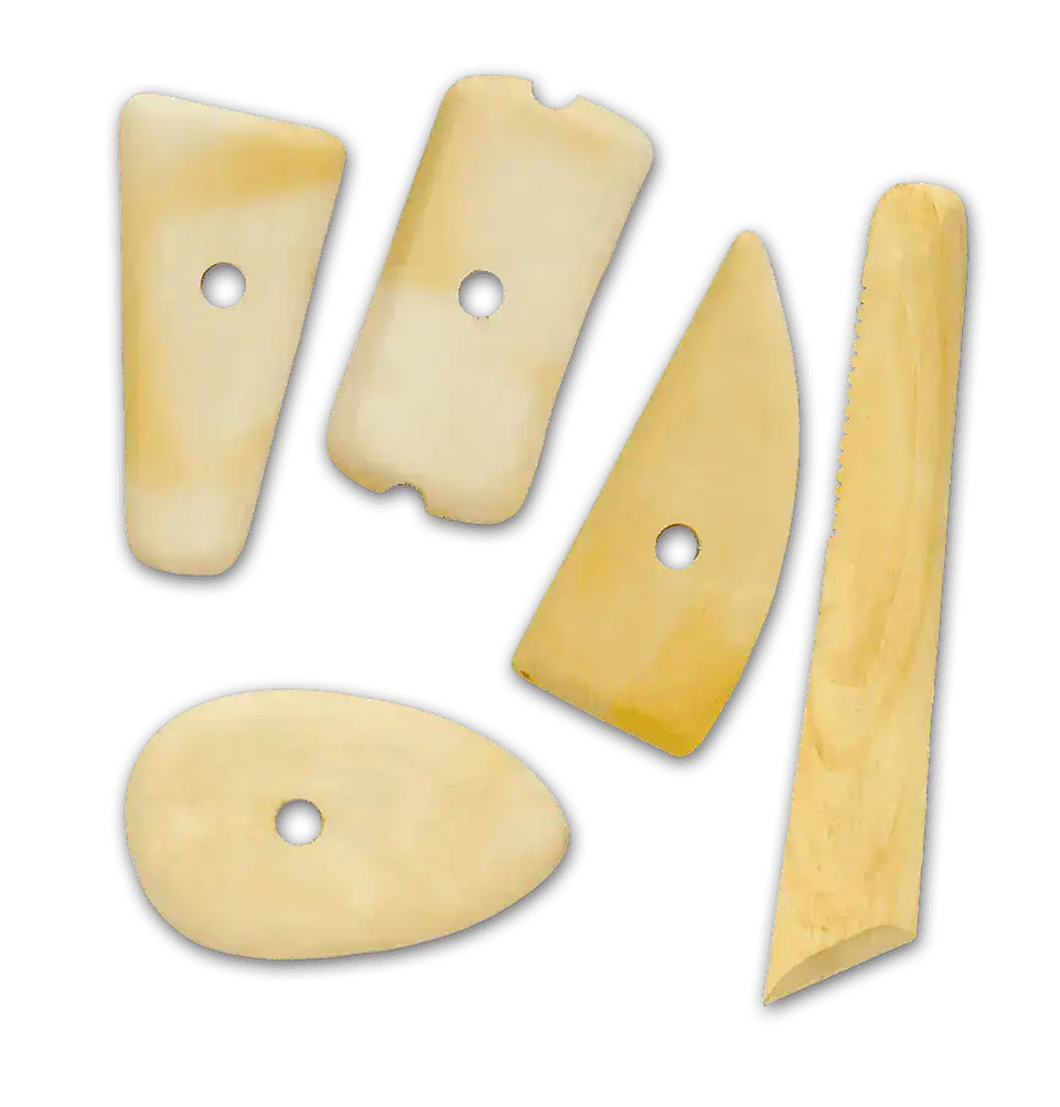 SET DE UTENSILIOS DE MADERA PARA MODELAR 5 UDS