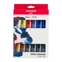 ACRILICO AMSTERDAM SET 12×20 ML COLORES PAISAJE URBANO